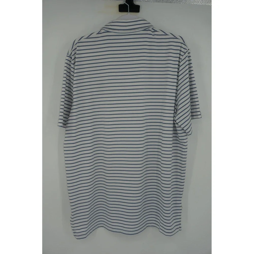 RLX Ralph Lauren Polo Shirt Mens Large White/Blue 121st US Open Golf